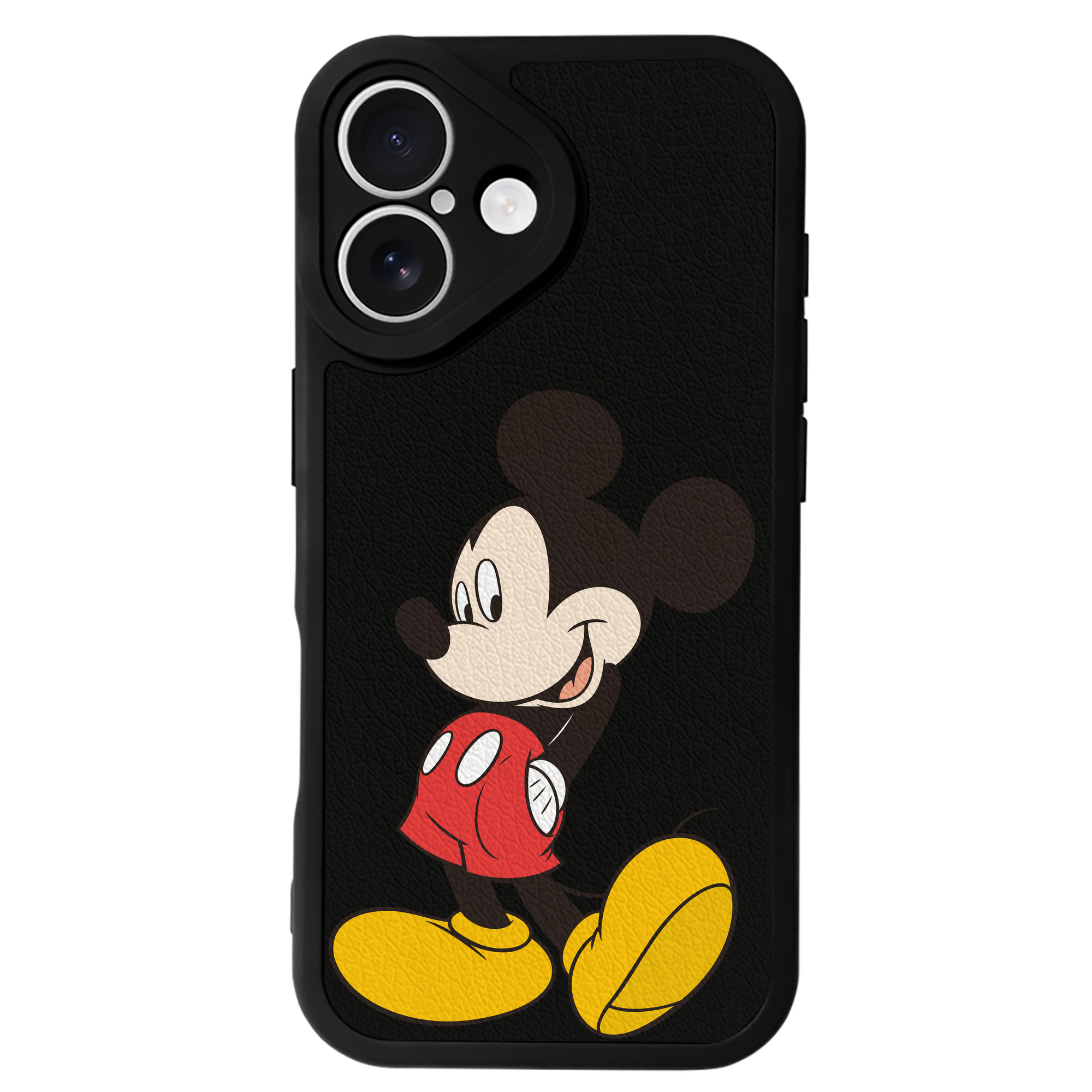（画像用） ミッキーマウス Mickey Mouse 【iPhone 16シリーズ対応】シリコンスマホケース（レザー調） 材質：シリコン